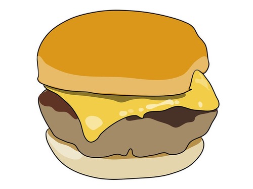 チーズ＆ハンバーガーに見えるカエル