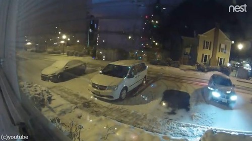 雪の駐車場で偶然できたもの02