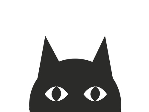 顔半分の猫の絵