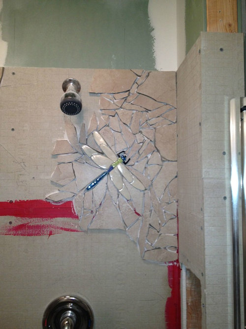 シャワー室の平凡なタイルをクールなデザインに05