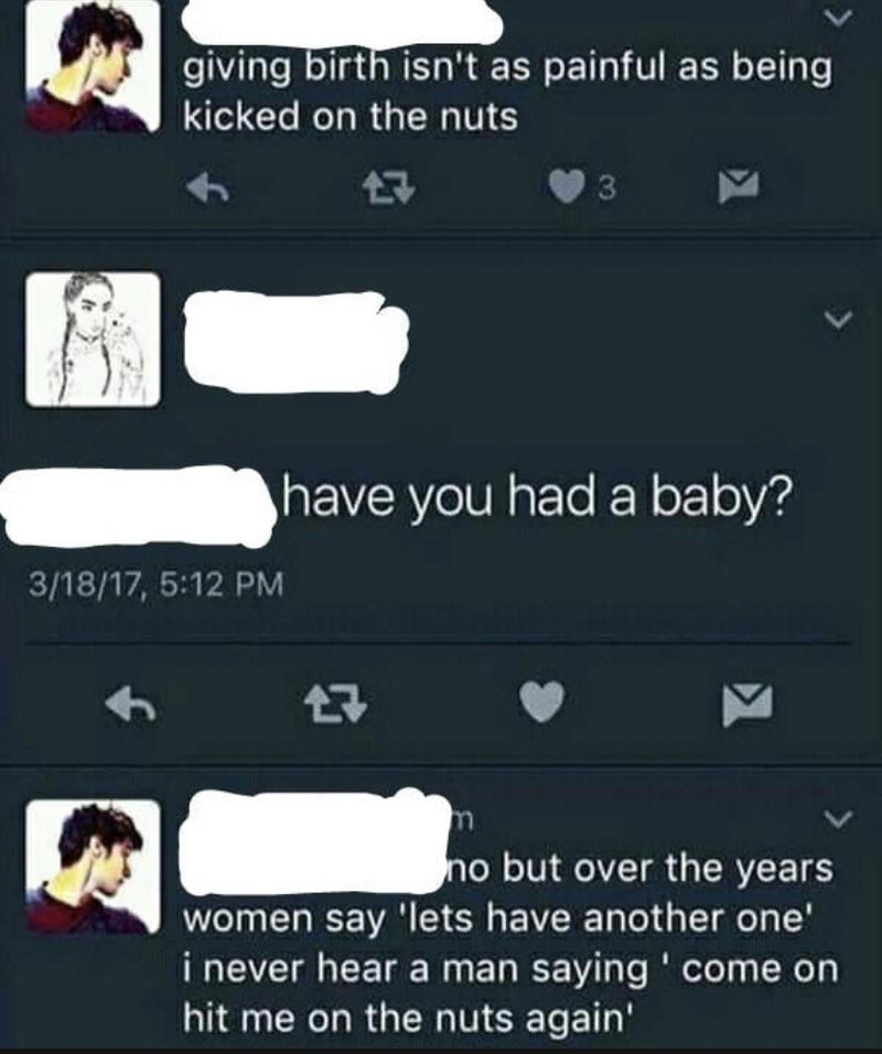 女性の出産 Vs 男性が股間を蹴られる どっちが痛い ある男女の議論が注目を集める らばq