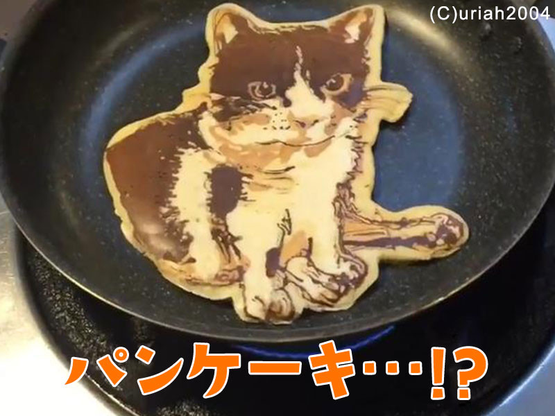 食べるのがもったいない 猫のパンケーキアート 動画 らばq