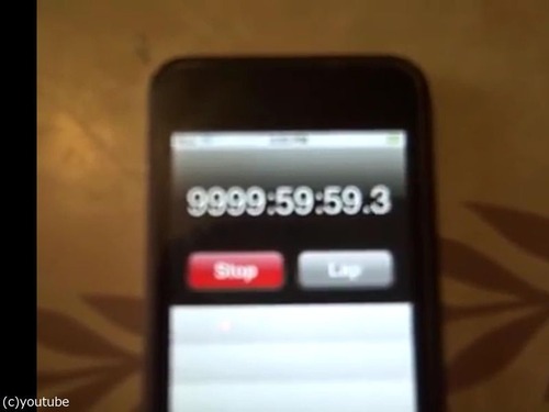 「iPhoneのストップウォッチ 9999時間59秒の次はどうなる？」00