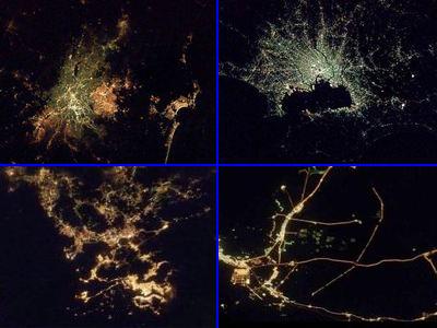 宇宙ステーションから見た世界の大都市の夜景00