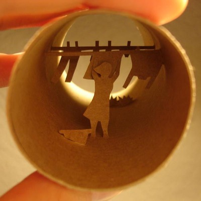 トイレットペーパーの芯の中アート10