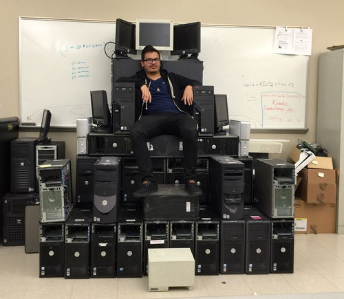 自転車のパーツでシャンデリア03