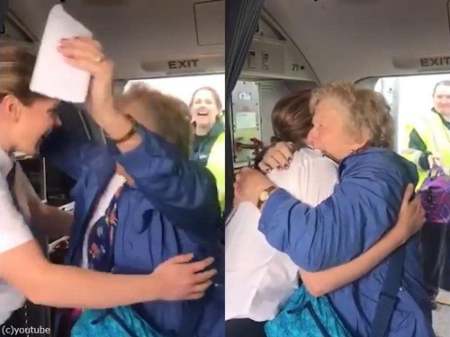 おばあちゃんが機長の顔を見て大感激02