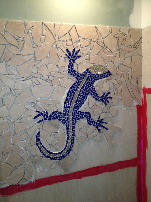 シャワー室の平凡なタイルをクールなデザインに04