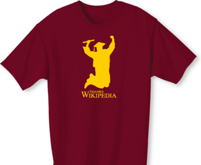 卒業向けのTシャツ「ウィキペディアありがとう」