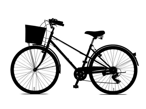自転車のパーツで雪だるま