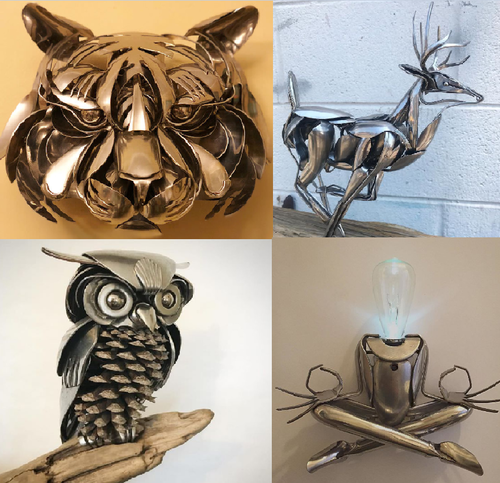 スプーンを組み上げて作った「鳥」01