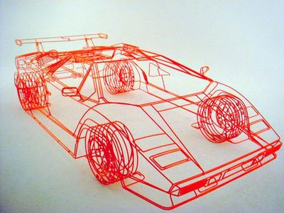 ワイヤーフレームの車07