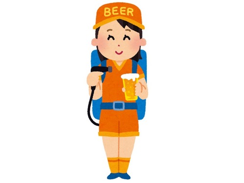 日本のビールの売り子