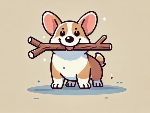コーギー犬が口にくわえた枝が…いくらなんでも大き過ぎるとき