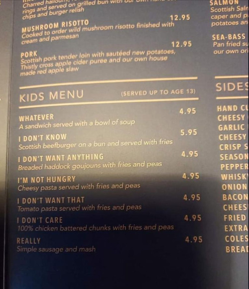 レストランの子供メニュー01