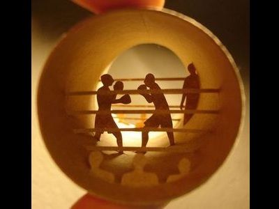 トイレットペーパーの芯の中アート00