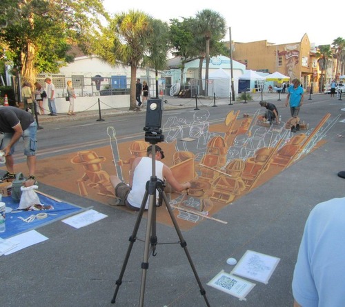 チョークで描いたレゴの兵隊03