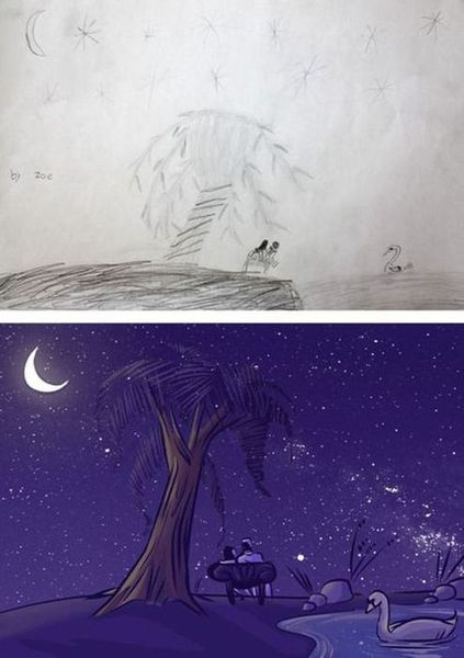 子供の絵をリアルに17