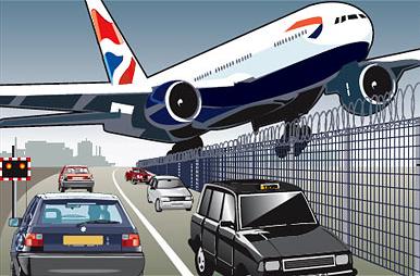 ヒースロー空港で緊急着陸-フェンス拡大