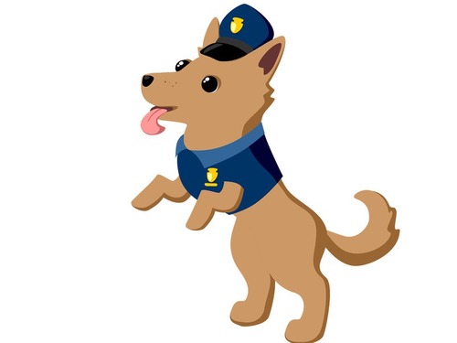 訓練中のかわいい警察犬の卵たち