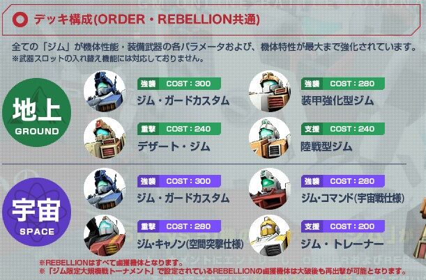 ジム限定大規模戦トーナメント の開催 ガンオン雑記