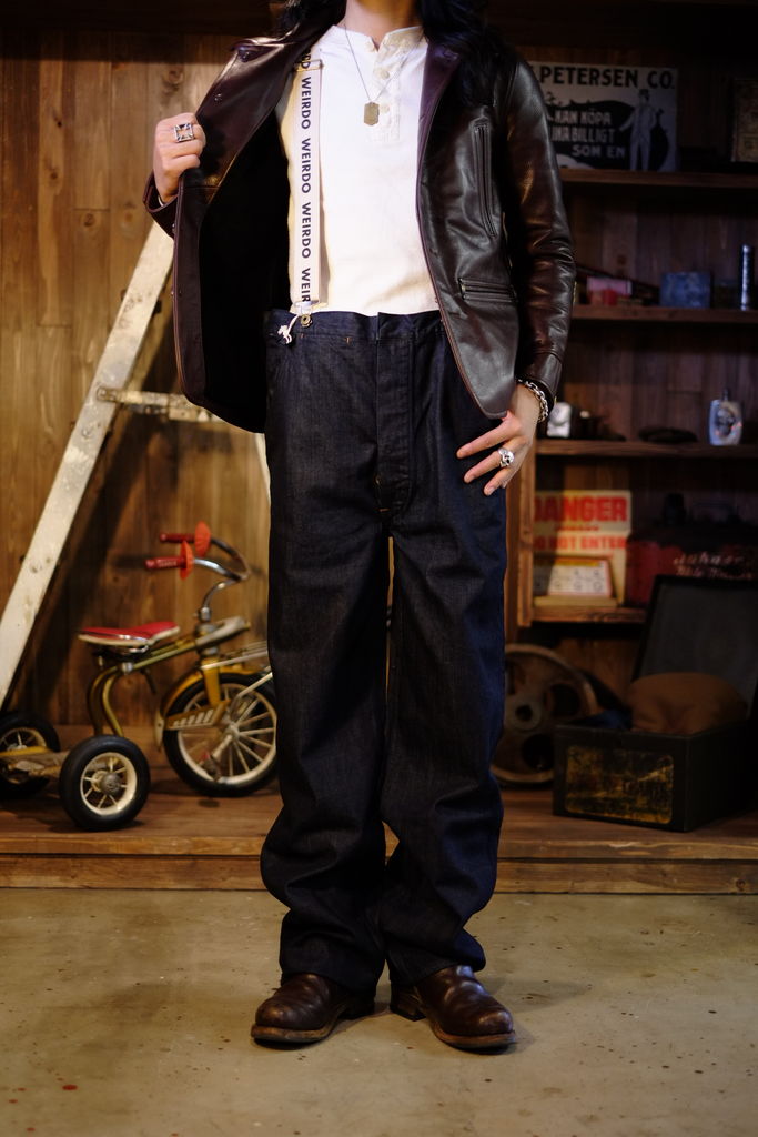 ウィアード weirdo ヒッコリーデニム サスペンダー付き　gladhand ウィアード weirdo ヒッコリーデニム サスペンダー付き gladhand