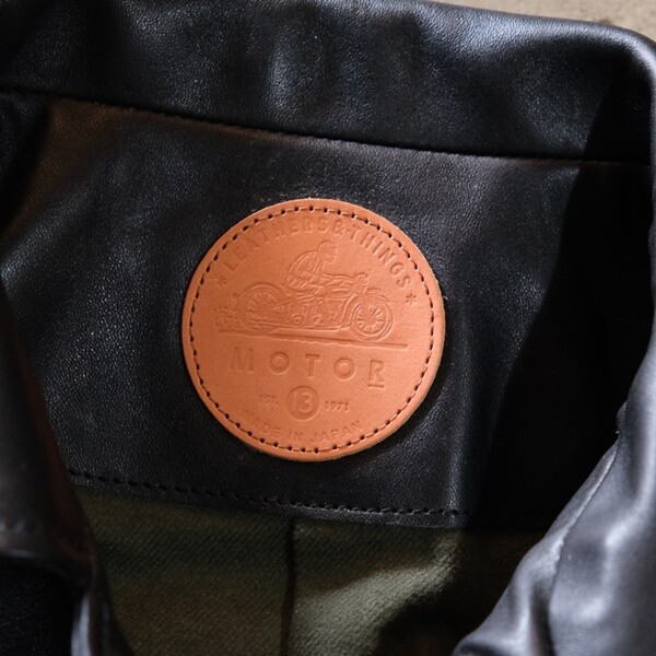 MOTOR NEW VINTAGE スウェットカーディガン モトレザー　本池秀夫 MOTOR NEW VINTAGE スウェットカーディガン モトレザー 本池秀夫