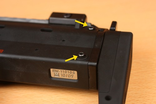 ストック手前のピン2箇所