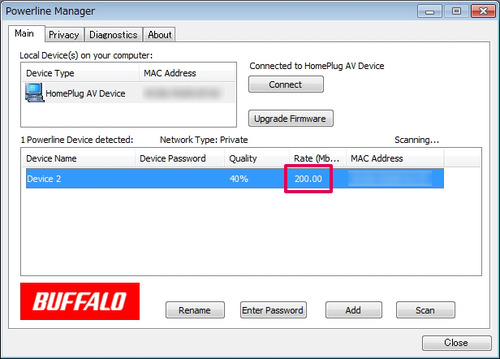 OAタップ内での通信レベル