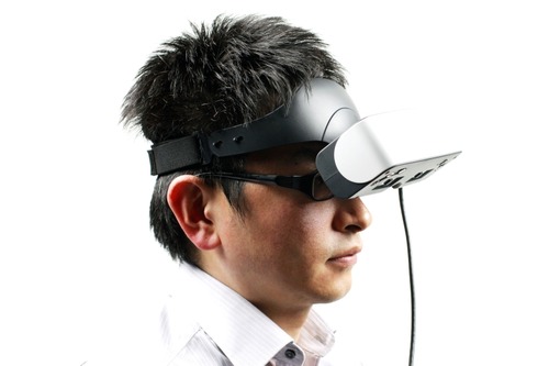 ゴーグルを上部に傾けることができる