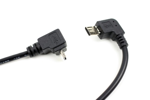 破損したL字のマイクロUSBケーブル