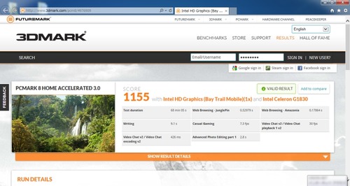 PC MARK8のスコア