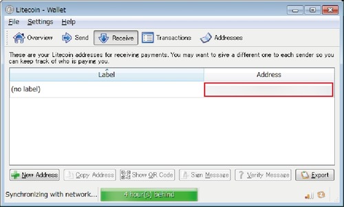 Litecoinの財布アドレス