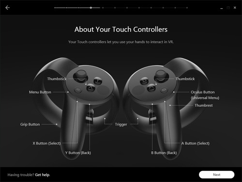 Oculus Touchの操作部分