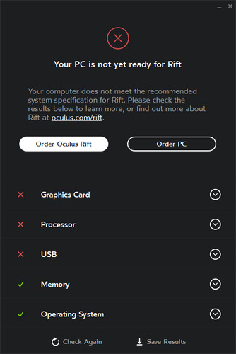 Oculus-Rift互換性確認ツール改善前