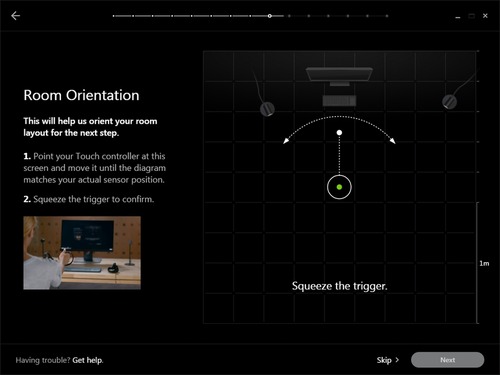 Oculus Touchを左右に回転させる