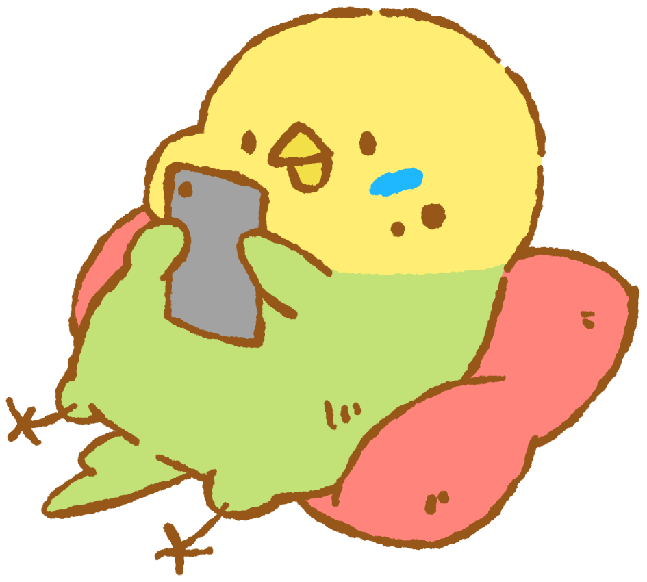 スマホいじりセキセイインコ Inconfuoco インコンフォーコ 小鳥まみれのイラストblog