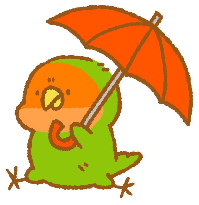雨傘トコトココザクラインコ Inconfuoco インコンフォーコ 小鳥まみれのイラストblog