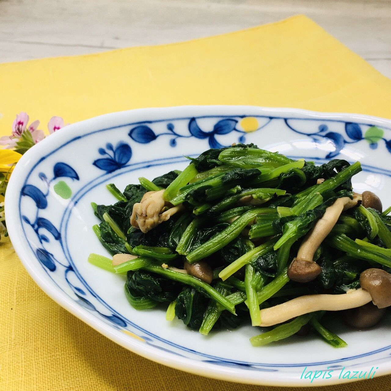 ほうれん草としめじのバターソテー ぐんまクッキングアンバサダー 心と体が喜ぶ簡単クッキング