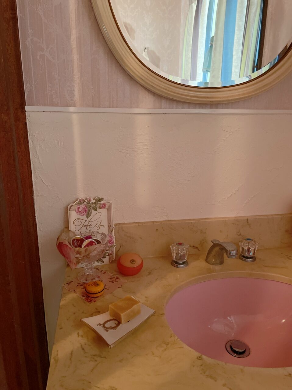 洗面所にピンク増やし 落合桜 パリの風