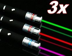 3個5mWの強力なグリーンレーザーポインター