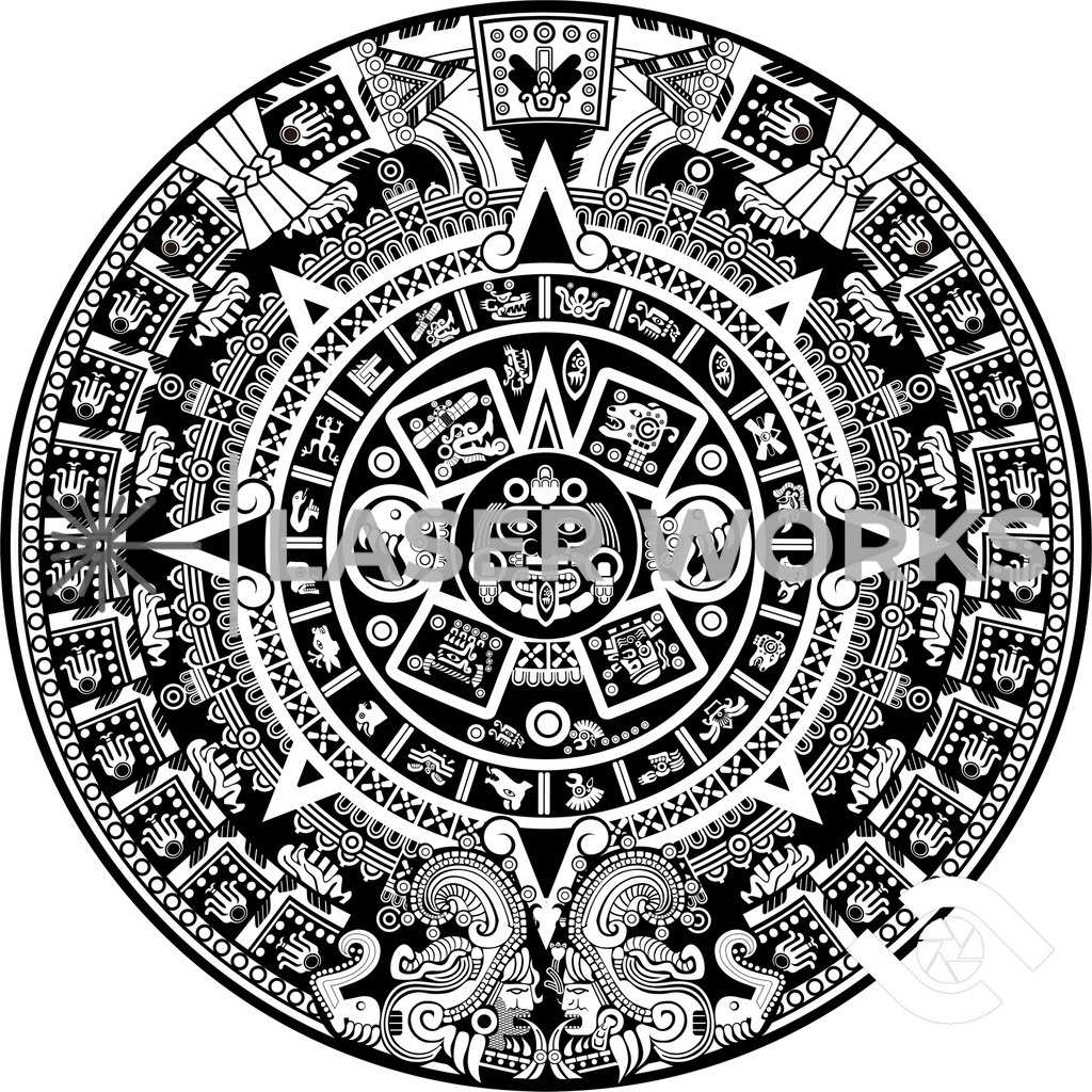 レーザーカッターmuseで竹製プレートにアステカのカレンダー模様を彫刻 レーザーワークスのレーザー加工ブログ