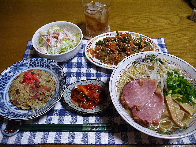 夕食 マルタイ棒ラーメン 炒飯 麻婆春雨 The Last Sasurai 自炊ニストの食卓 夕食 マルタイ棒ラーメン 炒飯 麻婆春雨 The Last Sasurai 自炊ニストの食卓