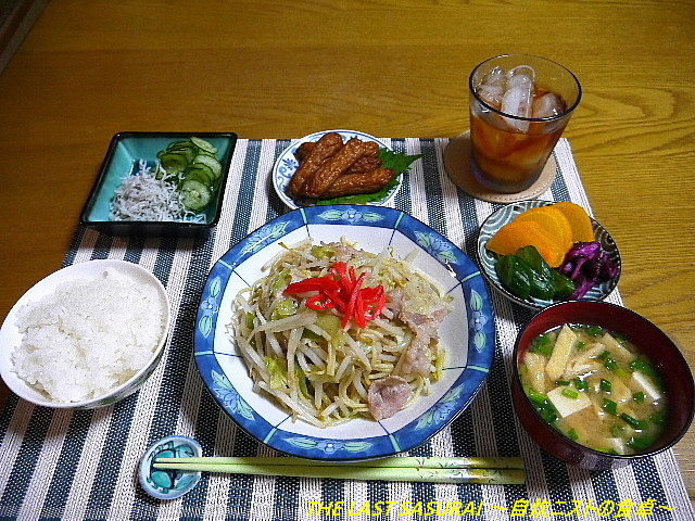 夕食 もやし焼きそば さつま揚げ きゅうりもみ じゃこ The Last Sasurai 自炊ニストの食卓 夕食 もやし焼きそば さつま揚げ きゅうりもみ じゃこ The Last Sasurai 自炊ニストの食卓