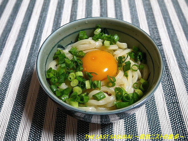 夕食 釜玉うどん ぶりの照り焼き きゅうりとたことかにがの酢の物 The Last Sasurai 自炊ニストの食卓