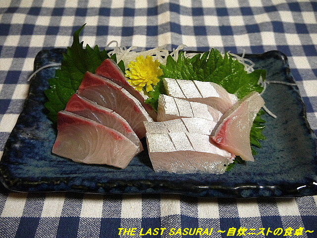 夕食 かんぱちお造り 豚肉と白菜の中華炒め あさりの酒蒸し The Last Sasurai 自炊ニストの食卓 夕食 かんぱちお造り 豚肉と白菜の中華炒め あさりの酒蒸し The Last Sasurai 自炊ニストの食卓