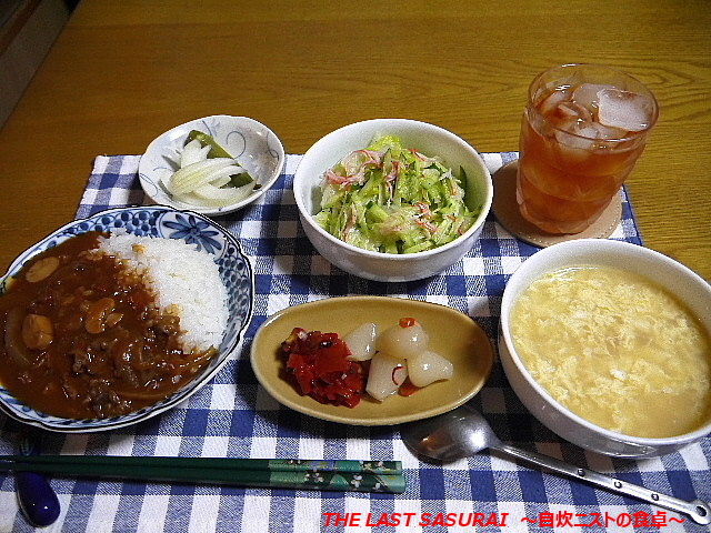 夕食 ハヤシライス レタスのサラダ おくらと玉ねぎのピクルス The Last Sasurai 自炊ニストの食卓 夕食 ハヤシライス レタスのサラダ おくらと玉ねぎのピクルス The Last Sasurai 自炊ニストの食卓