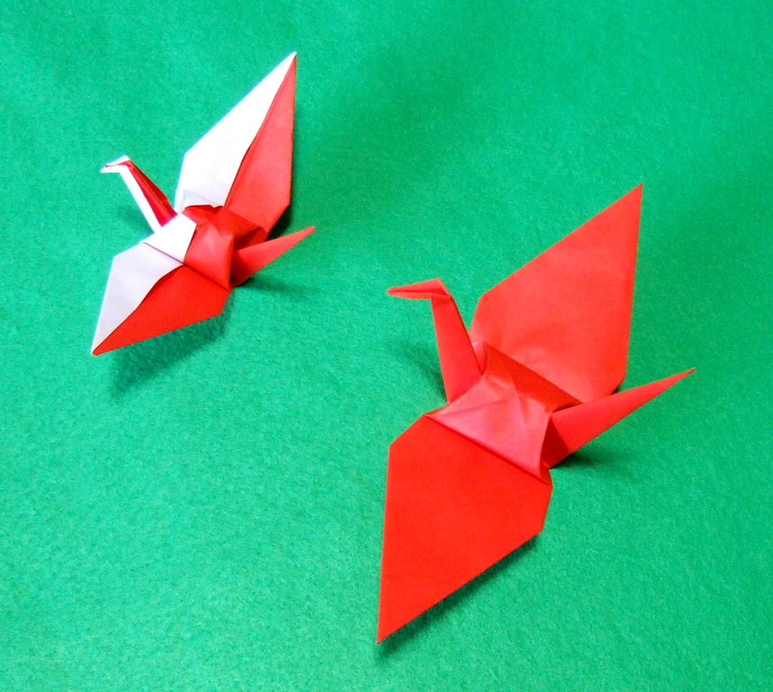 紅白鶴 折り紙 sennenの blog 紅白鶴 折り紙 sennenの blog