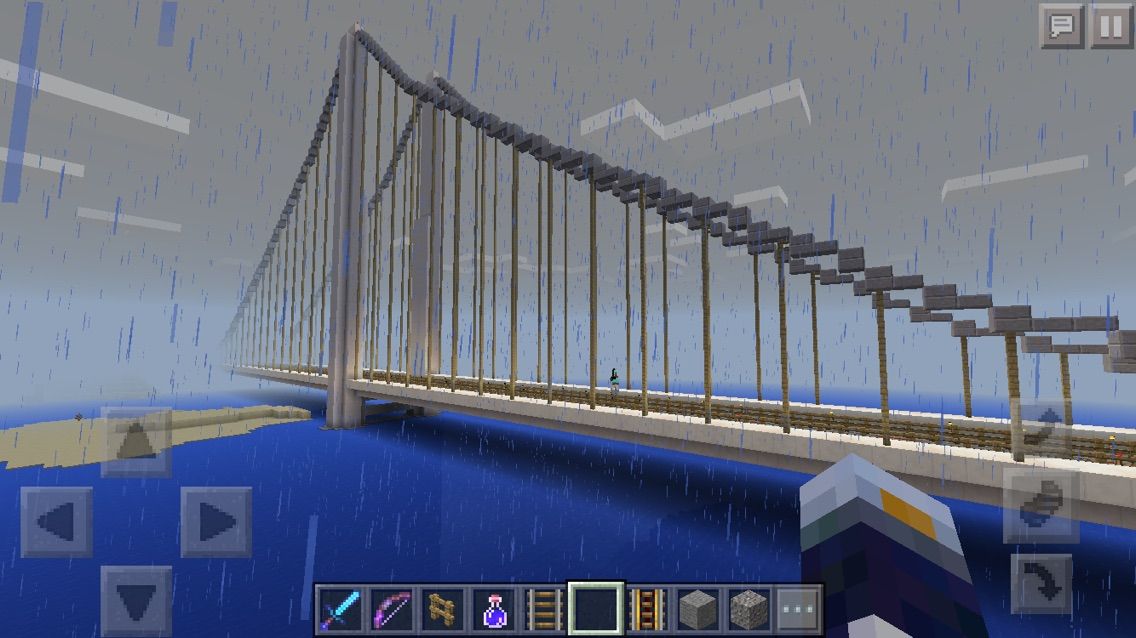 大きな吊り橋の完成 寿限無のマイクラpe日記