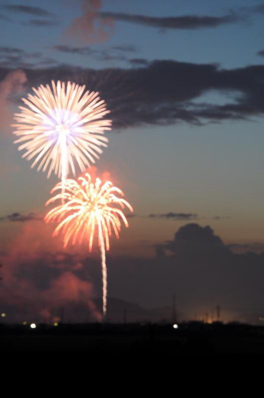 西条市おかげん祭市民花火大会 夕暮れの打ち上げ花火 Ld Saijyo Wtのblog